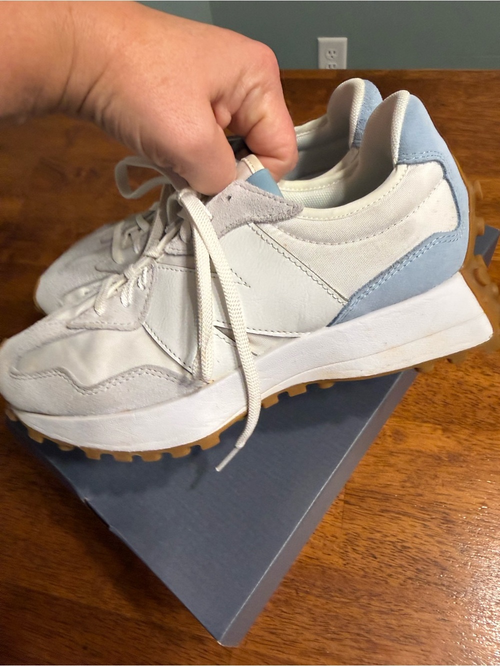New Balance 327 Grey Blue Women's Lifestyle Sneakers WS327FRC Size 7.5 - Picture 9 of 15